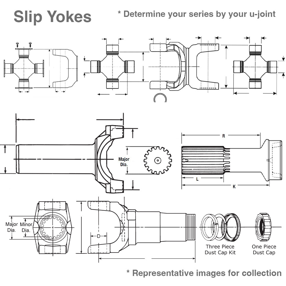 2-3-4951KX Shaft Slip Yoke 1310 series 1.375x16 spline 6.000 C/L To End Of Spl