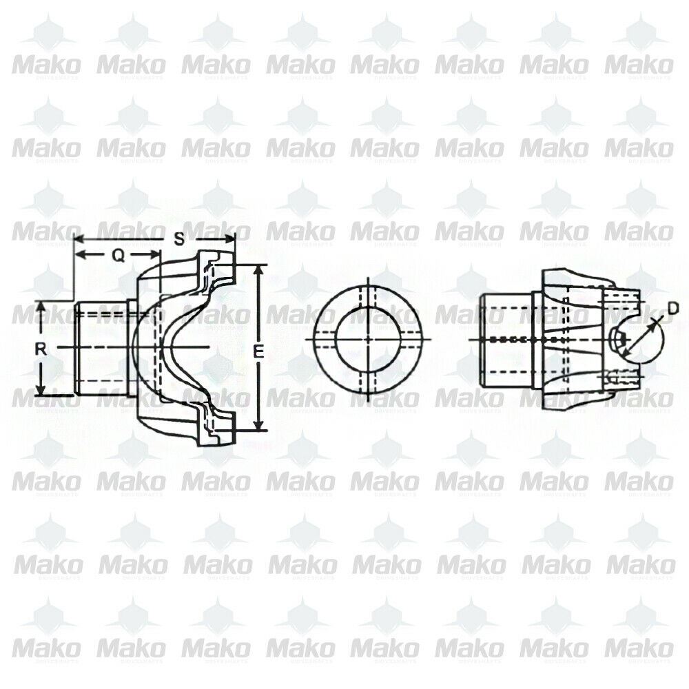 250-4-271-1 SPICER Driveshaft End Yoke Strap Style SPL250 Series 54 Spline