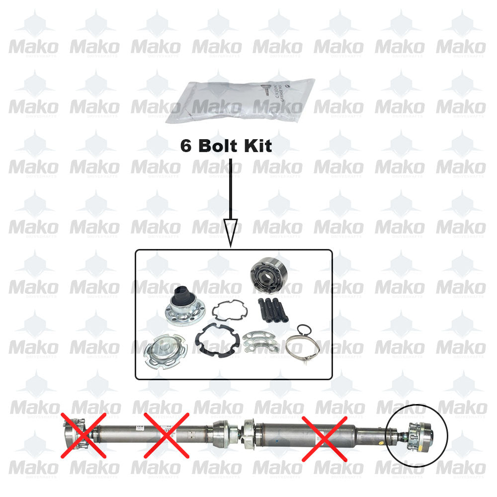 Rear Driveshaft 2011-2018 Jeep Grand Cherokee 6-Bolt Replacement CV Joint