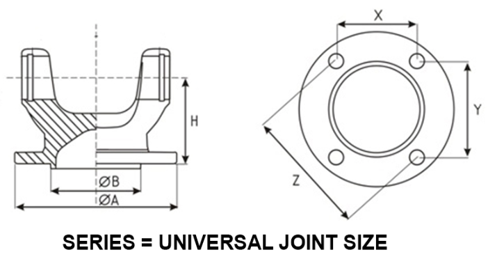 Drive Shaft Heavy Duty Cross Serrated Flange 180mm KV Pilot 68740 Series