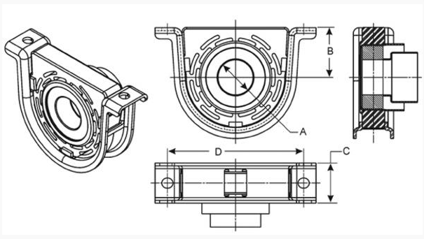 Driveshaft Center Support Carrier Bearing for Chevrolet & GMC - 210121-1X - 1710