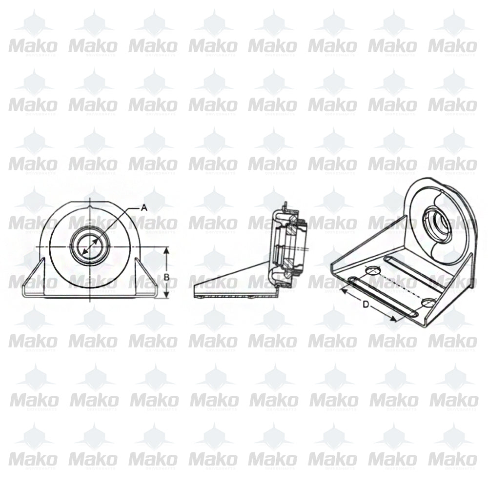 Driveshaft Center Bearing plus Straps fits Mercedes ML 1634100010 / 212244-1X