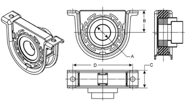 Driveshaft Center Bearing fits 1996-2006 Freelander 2.5 V6 ID:1.181" TOQ000060