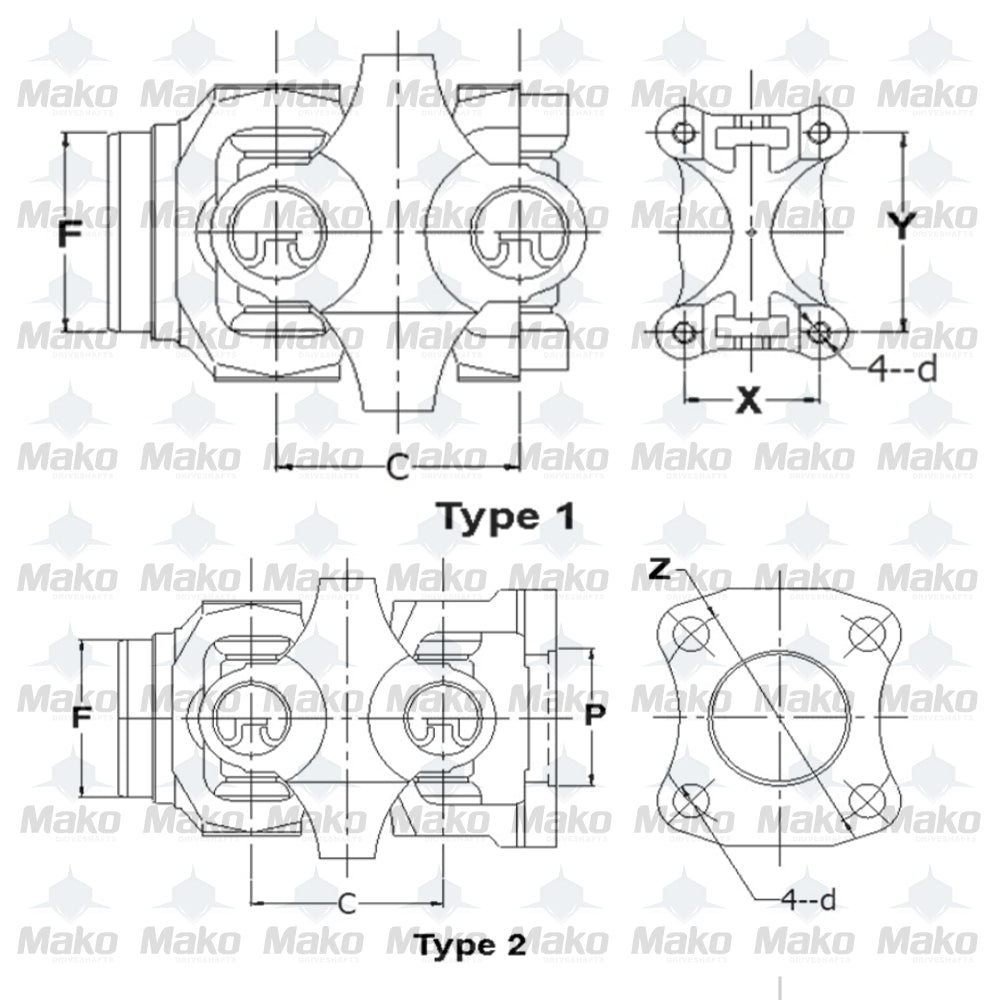 CV Head Blank Flange for Toyota Tube Dia 2.560 x .067" Pilot 1.810M