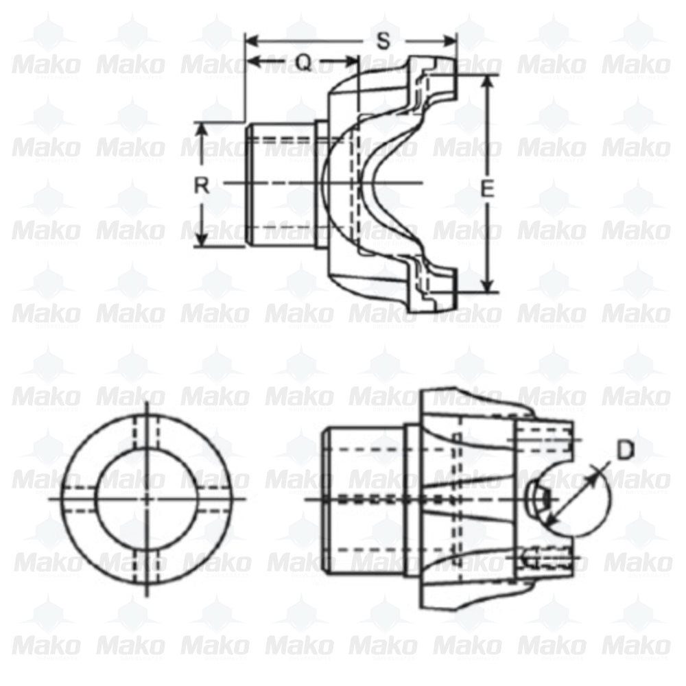 2-4-3331 Genuine Dana Spicer 1310 End Yoke 13 Spline 2-4-3331 Major diam 0.878"
