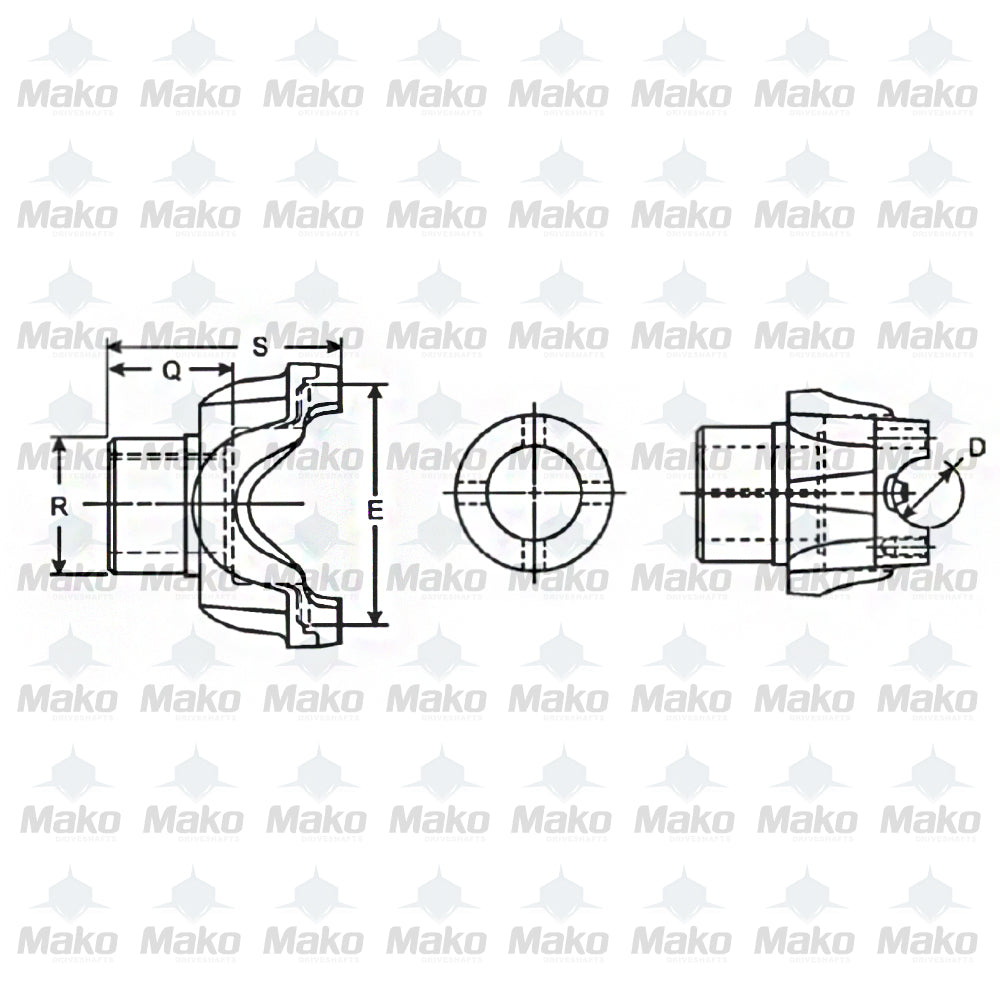 Spicer 6-4-8541-1X Differential End Yoke 6.125" C/L To End 1710 Series 39 Spline