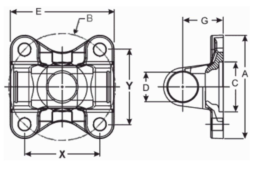 3-2-1839 Genuine Spicer Driveshaft Flange Yoke 1410 Series 2002 Ford Super Duty