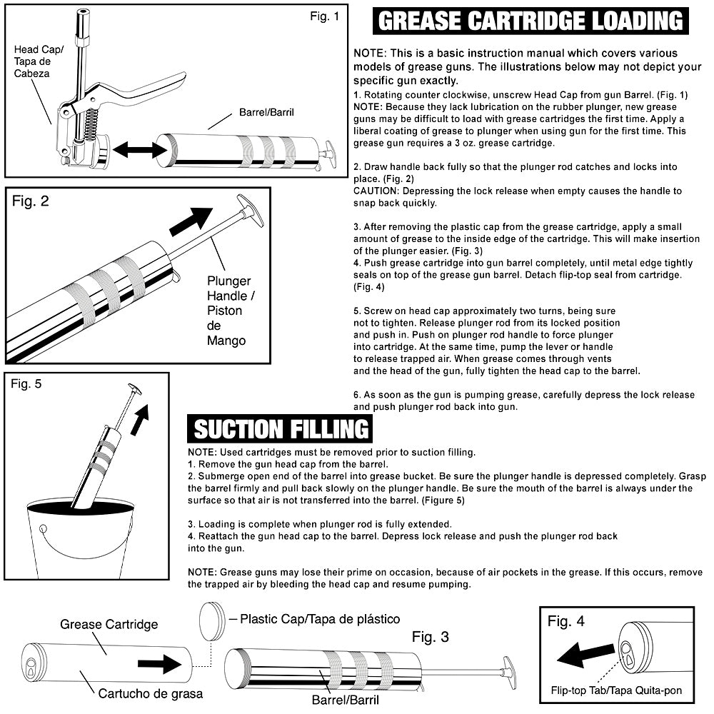 PERFORMANCE TOOL W54203 Lever Action Grease Gun Short stroke "lever action" 14oz