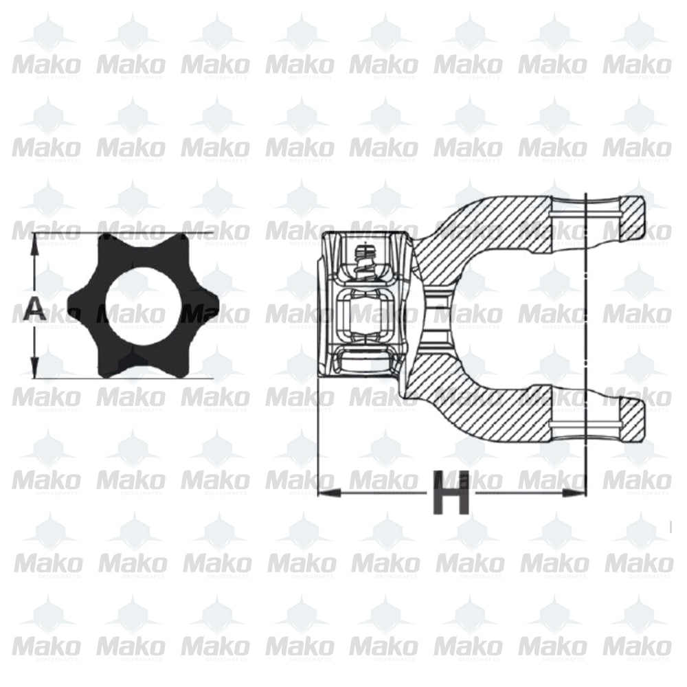 68mm Inner Slide PTO Agri Inboard Yoke 30.2 x 92mm Star Tube 61mm H-105mm