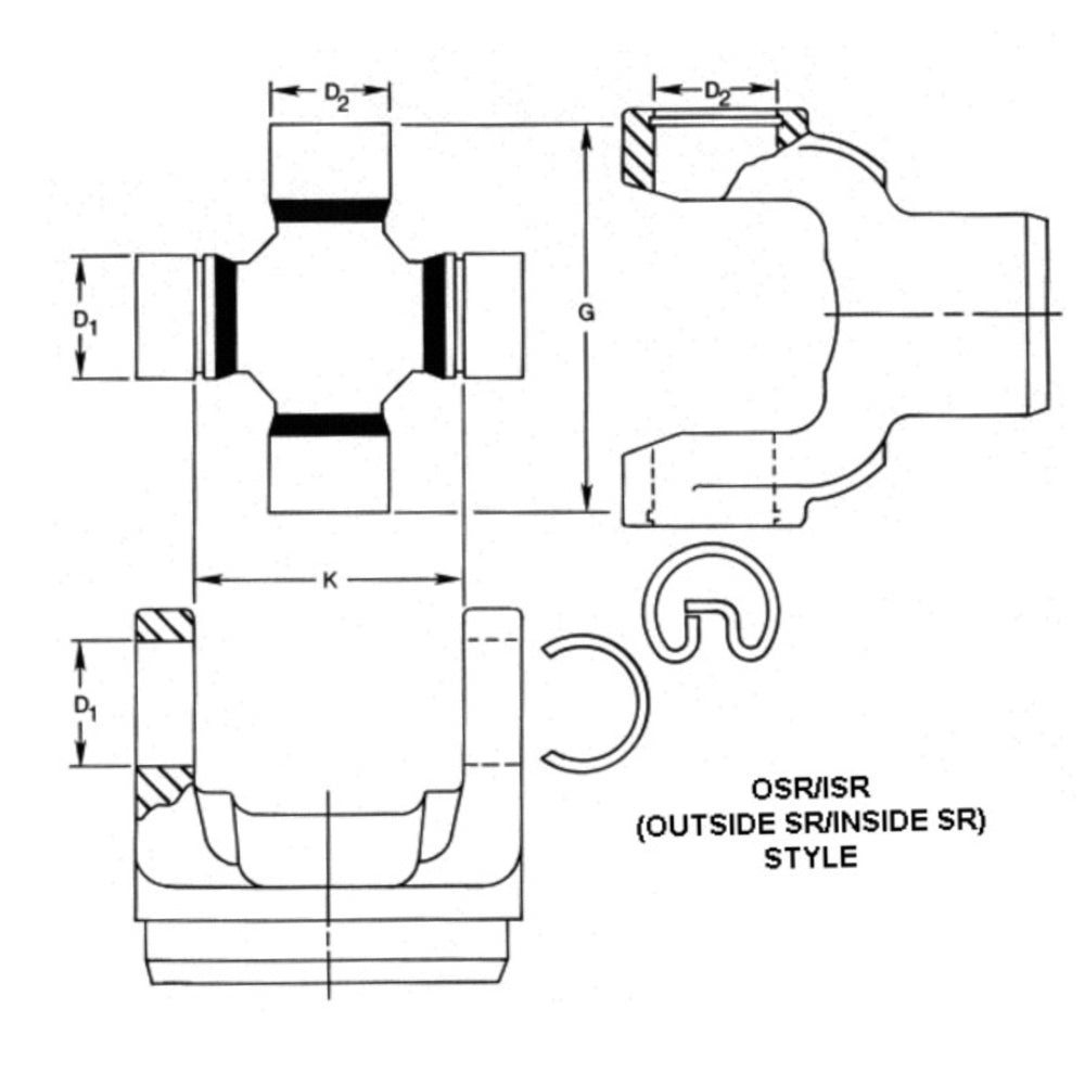 5-788X DANA Spicer U-Joint OSD/ISR 7260 to 1310 (1.062x3.219) (1.078x2.125)