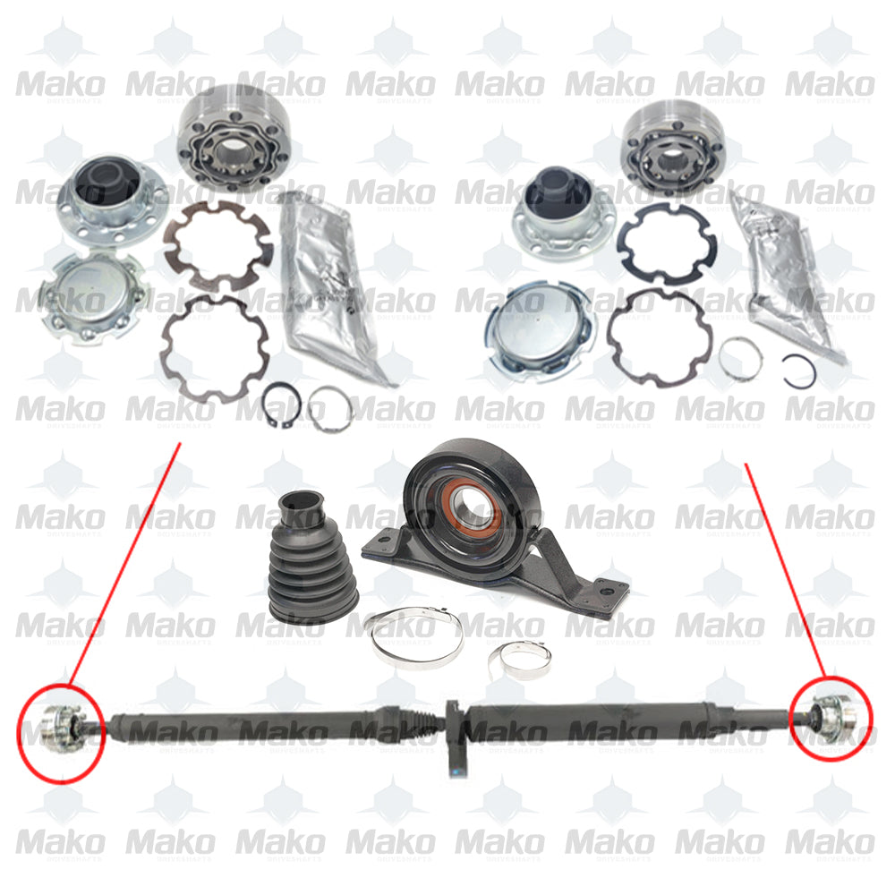 Rear Driveshaft Diff & Trans End CV Joints & Center Bearing 2015-2018 Charger