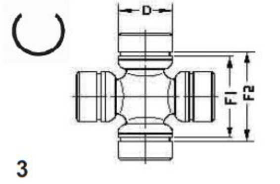 Universal Joint fits Front AND Rear Driveshaft 1995-2010 Kia Sportage 5-3245-1X
