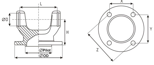 Spicer 1330 Series Rear Driveshaft Flange with U-Joint fits Toyota Tacoma / Hilux