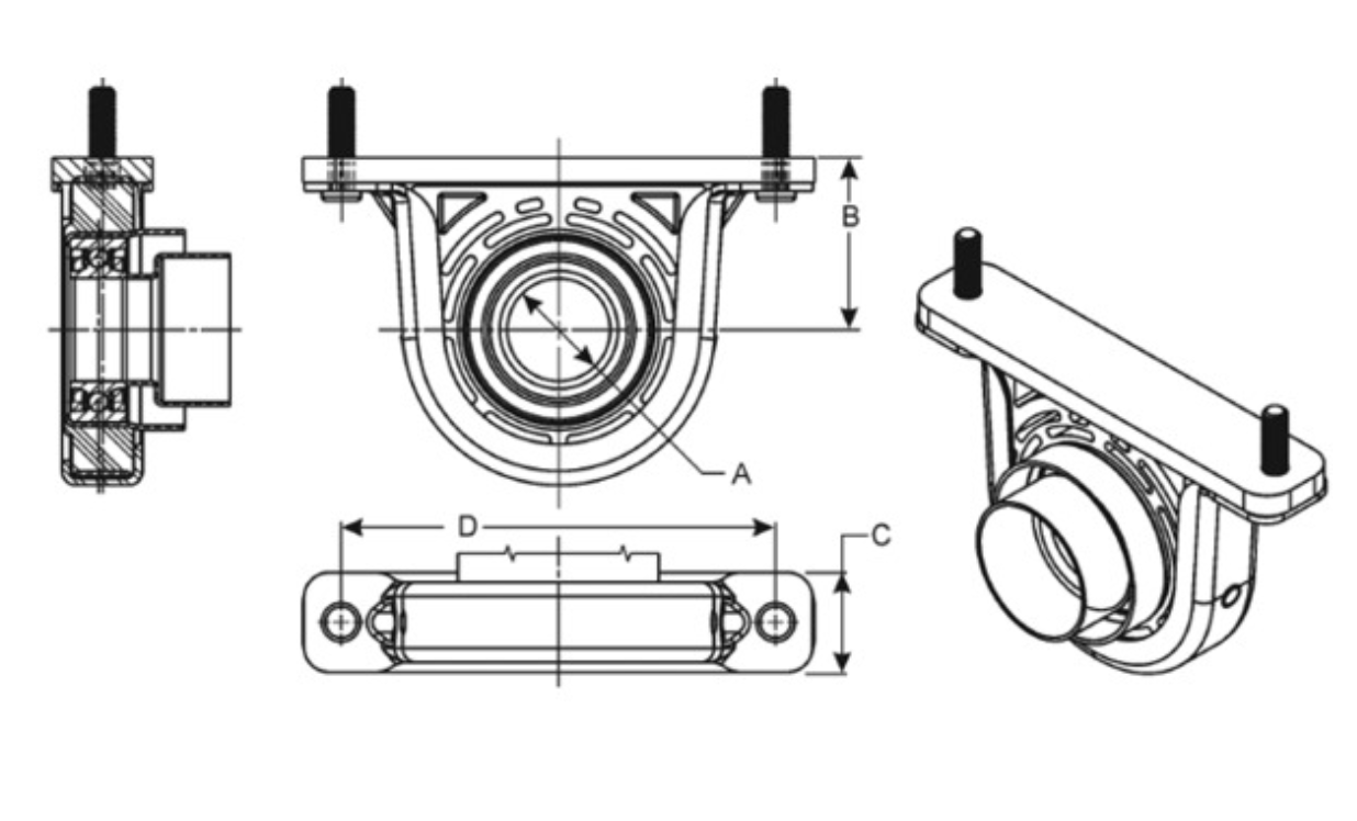 211848-1X Driveshaft Center Support Bearing fits 1994-2002 Dodge Ram 2500 & 3500
