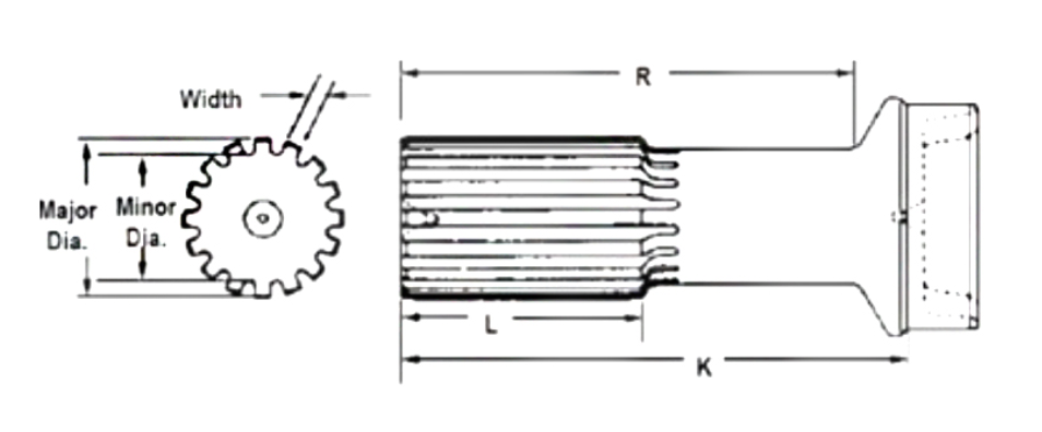 2-40-1701 Tube Shaft for 2.000 x .120 Tubing 1.375x16 spline L 6.188"