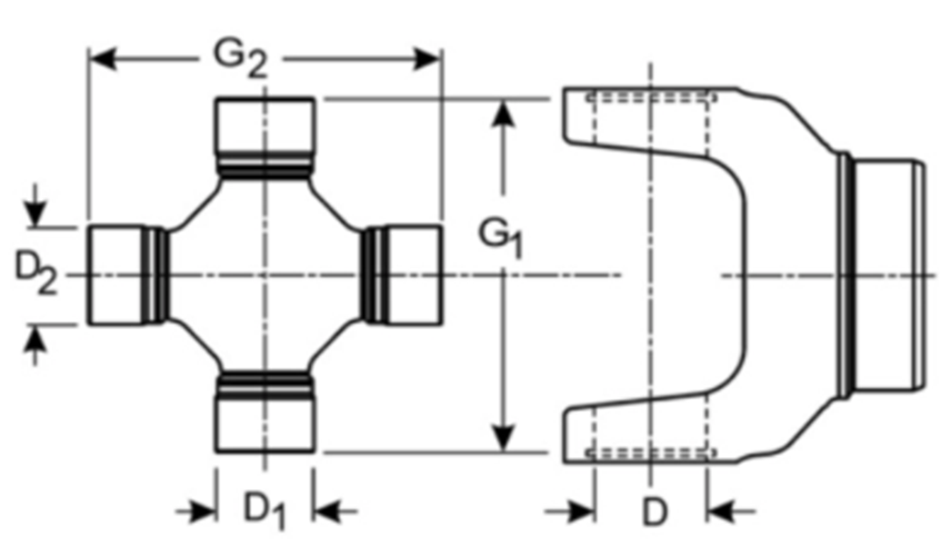 5-1350-1X Spicer U-Joint Grease Zerk in Bearing Cap 1350 - 3.625 x 1.188"