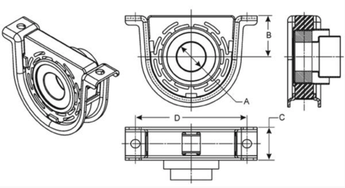 SPICER Driveshaft Center Carrier Bearing for Chevrolet & GMC - 210121-1X - 1710