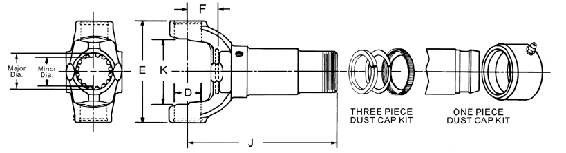 3-3-5431X Transmission Slip Yoke 1350 1.885 x 30/31 Spl L 7.310" Ford F-150 RWD