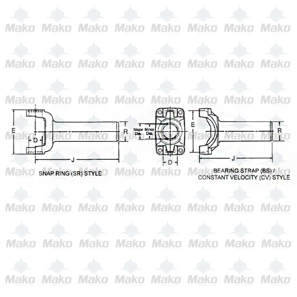 Spicer 90-3-41X Driveshaft Slip Yoke SPL90 Series 8.250" C/L To End Of Spline