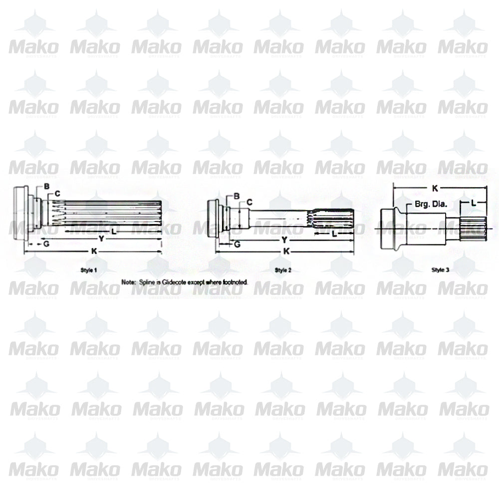 3-53-451 Splined Midship Tube Shaft 1.562" x 16 spline fits 3.500 X .083 Tube