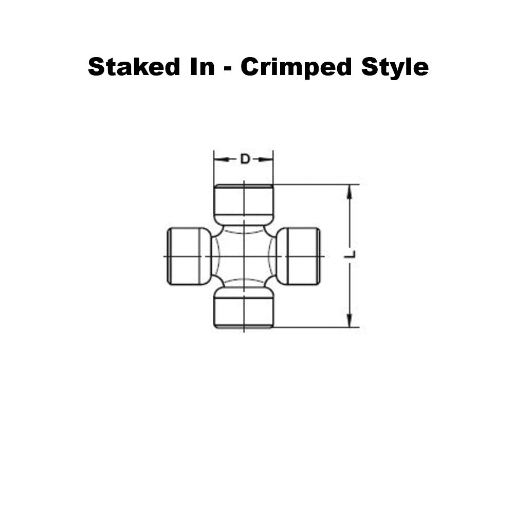 U-Joint Type 1 Crimp Style 0.868x2.429" / 22.06x61.7mm - 1983-1989 Isuzu Impulse