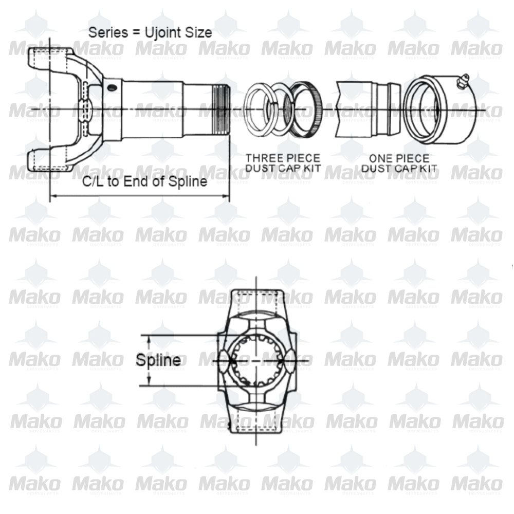 Spicer 55-3-01672X Transmission Slip Yoke SPL55 Series Chev Silverado GMC Sierra