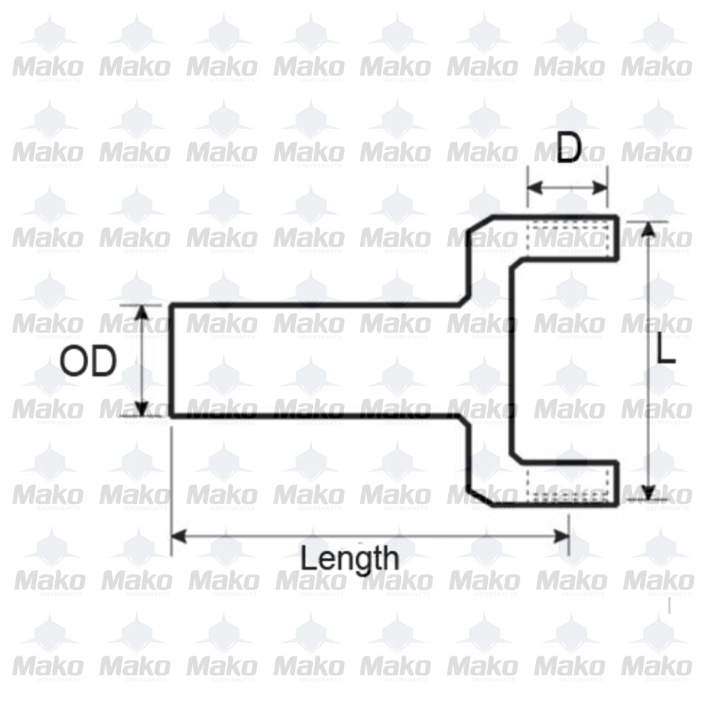 3-3-2431HP Forged Chromoly Trans Slip Yoke COUNTER BORED Muncie M20,21, 22 TH400