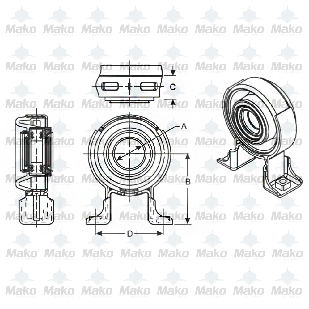 SPICER 89040334/ 212187-1X Center Bearing for Chev Colorado & GMC Canyon