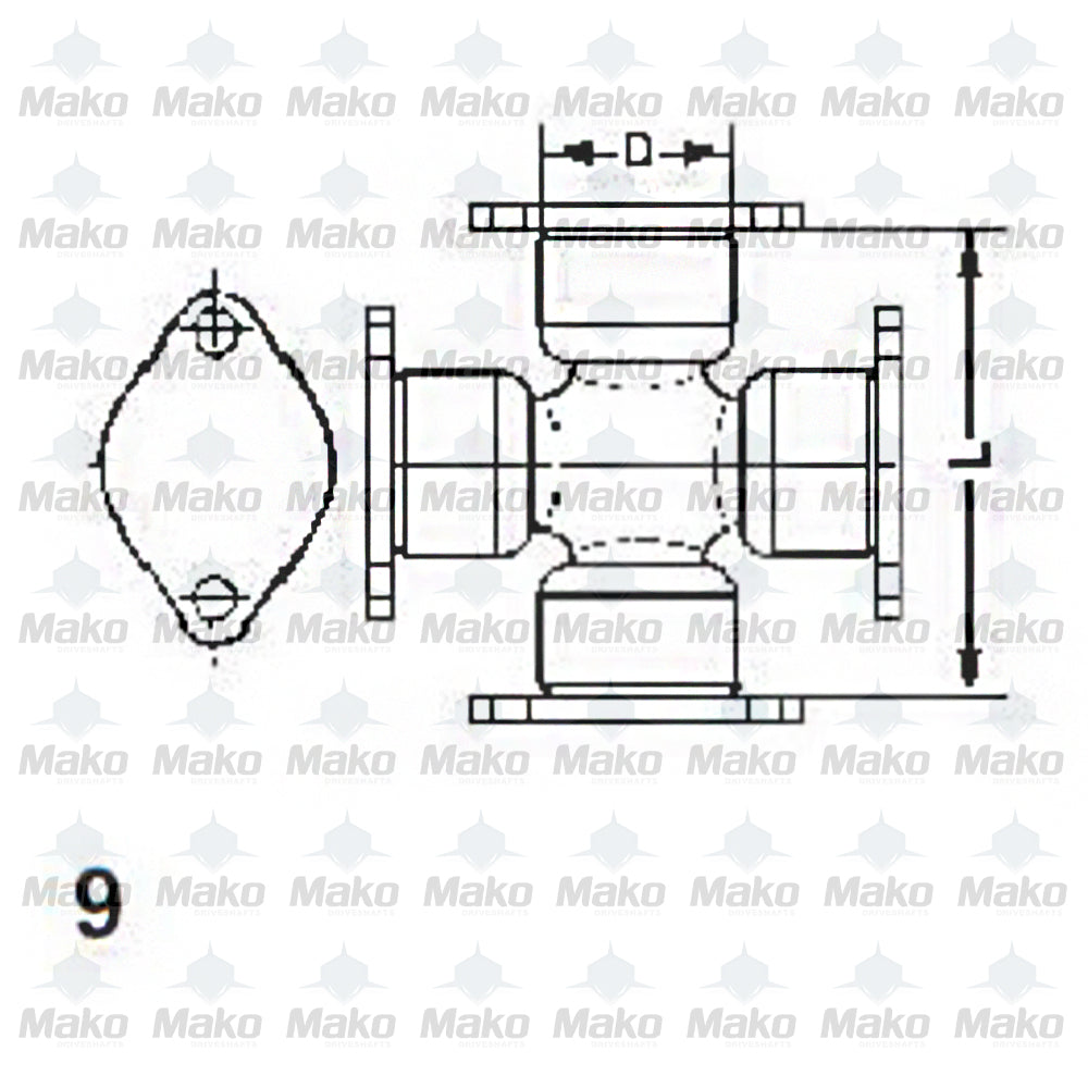Greaseable Driveshaft Universal Joint Bearing Plate Style 1760 Series 5-407X