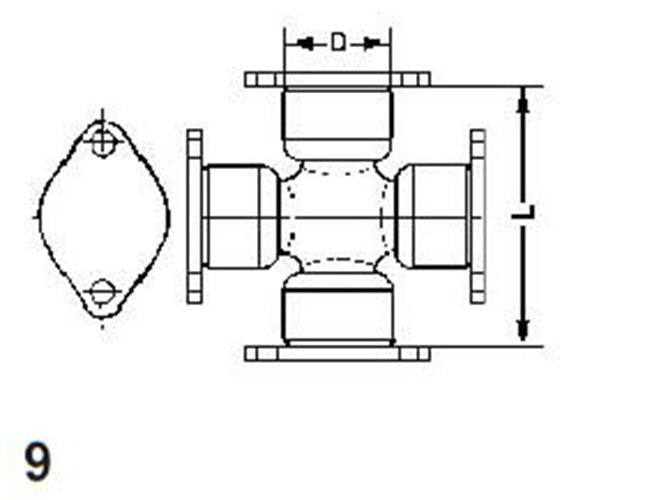 1.692" x 5.350" Japanese Matsuba Truck Universal Joint Greasable Bar Plate Style