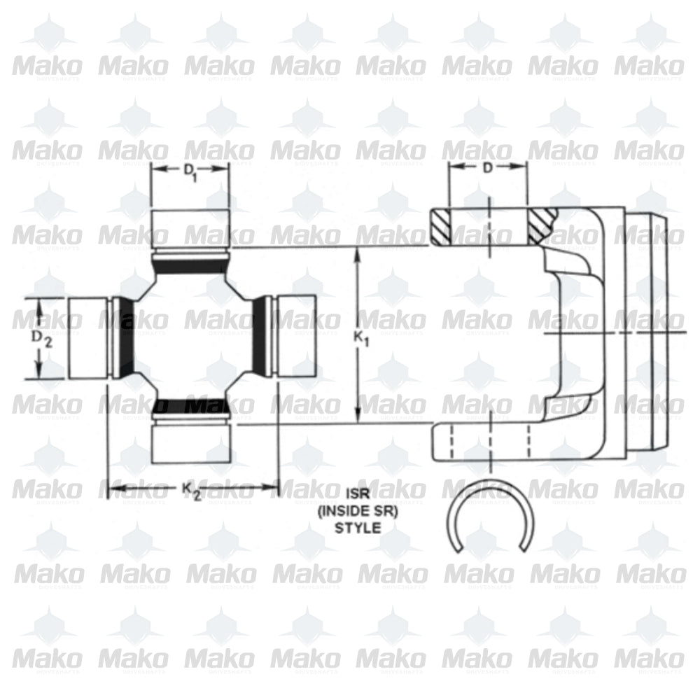 5-1200X SPICER Universal Joint Cleveland S55 2.375 x 1.063 Combo Cross