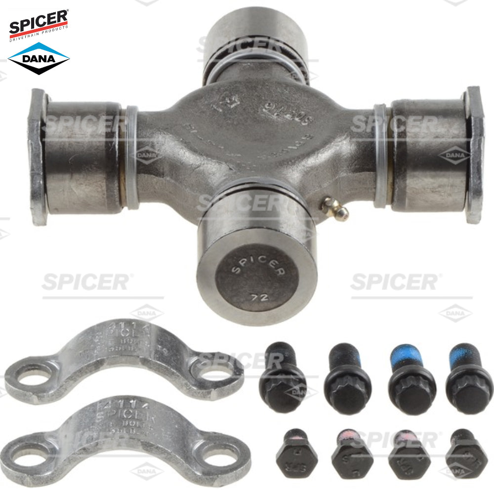 Spicer Greaseable Universal Joint Half Round 1760 Combination 5-677X Straps Included
