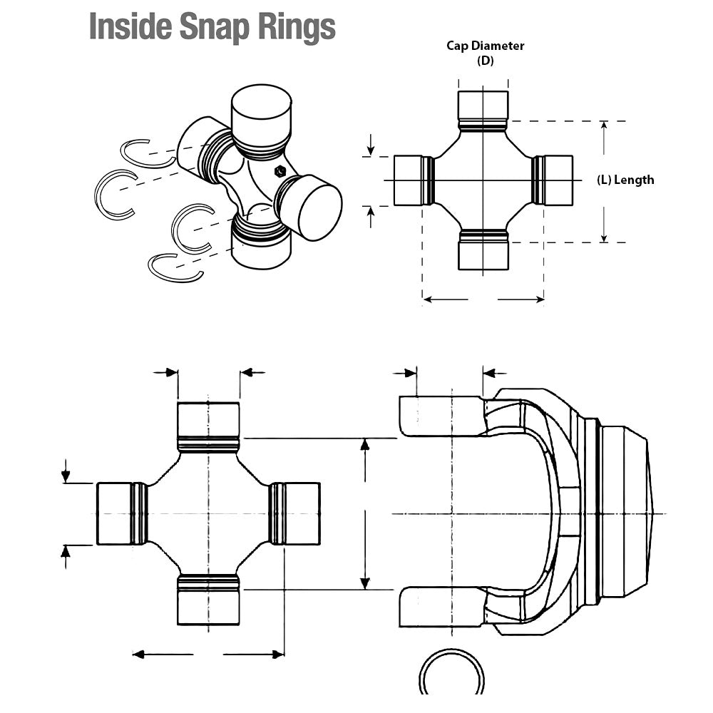 Spicer 5 3221X 5 1511X U Joint ISR Greaseable Toyota Land Cruiser LX45 spicer-5-3221x-5-1511x-u-joint-isr-greaseable-toyota-land-cruiser-lx45