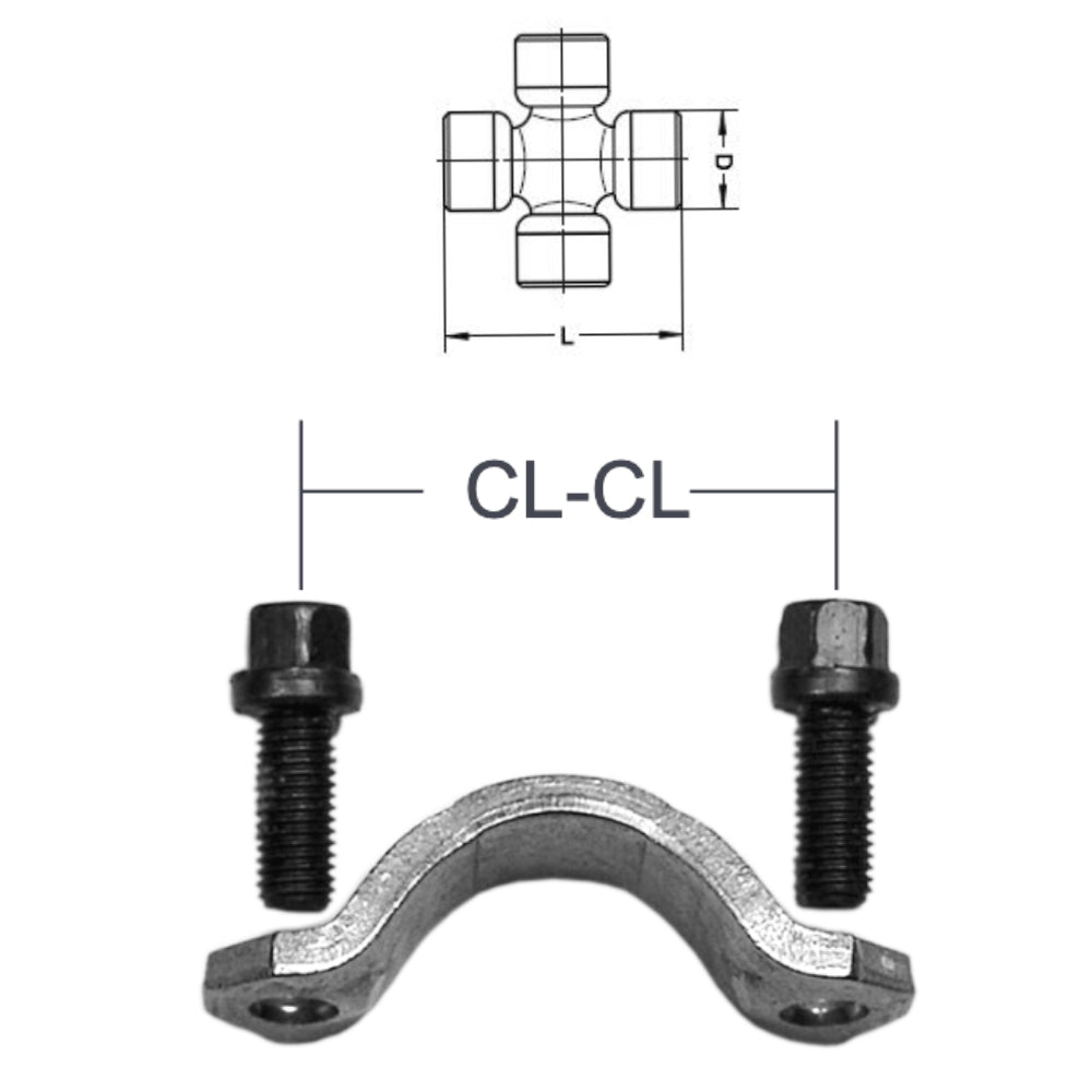 25-1707018X Spicer Universal Joint Strap Kit SPL170 Series 3.228" C/L To C/L