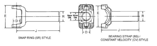 Transmission Slip Yoke 1330 Toyota series C/L 6.300 21 spline 1.500" OD