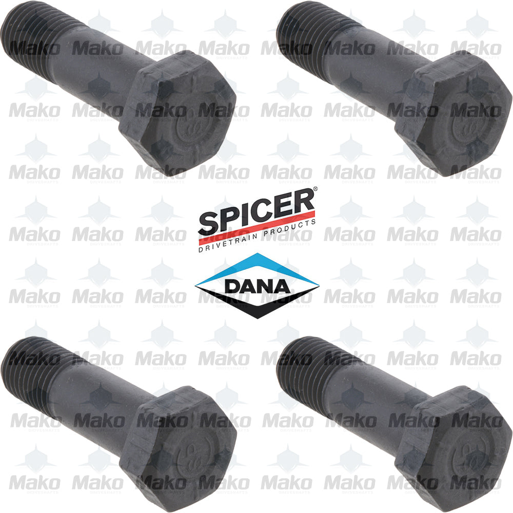 Set of FOUR Spicer 7-73-122 Hex Driveshaft Bolts .438-20 x 1.375 LG. USA Made