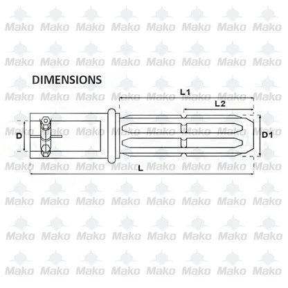 PTO Agriculture Male - Female Adaptor 6 splines 1 3/8" / 8 splines 1 1/2"