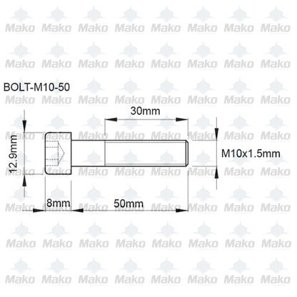 Six x High Tensile Driveshaft CV Joint bolts 50mm (1.968”)