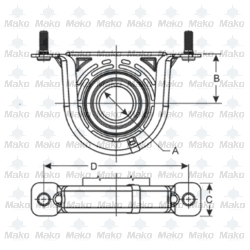 Driveshaft Center Support Carrier Bearing OE 2680-55 fits 1992-1995 MAZDA 929