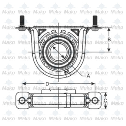 Driveshaft Front Center Bearing fits 2001-2006 Mitsubishi Outlander MR953919