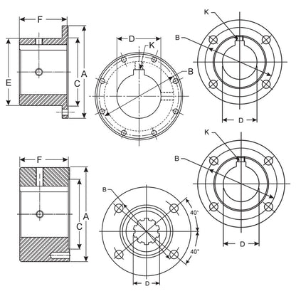 3-1-1013-4 Spicer Drive Shaft Circular Companion Flange 1350 .312 Key