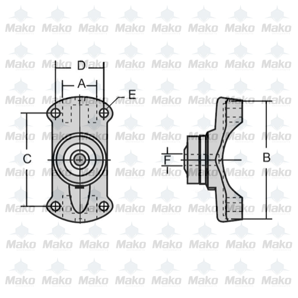 Spicer 211544X Double Cardan CV Centering Yoke 1310 SERIES