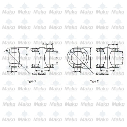 Spicer 3-26-757 Double Cardan CV H Yoke for 1999-2004 Ford F250/F350/F450/F550