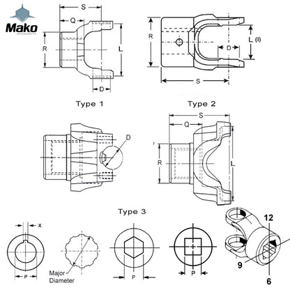 Spicer 250-4-1381-1 For Volvo Truck 22826772 Driveshaft End-Yoke SPL250