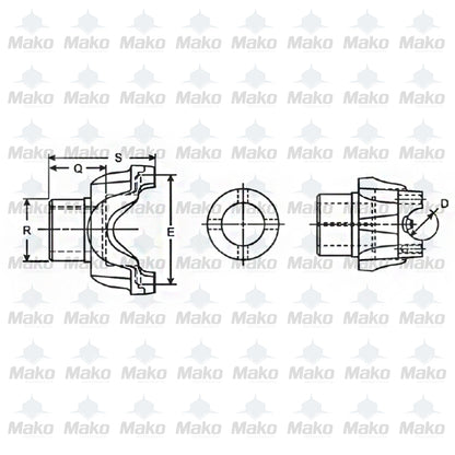Spicer 170-4-691-1X Driveshaft Differential End Yoke SPL170 Series 39 Splines
