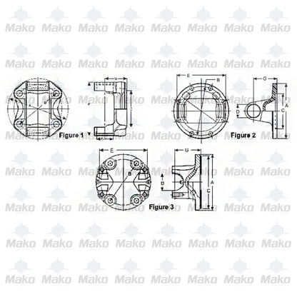 Spicer 3-2-499 Driveshaft Flange Yoke 1480 Series 8 x .386 Holes on 6.125BC