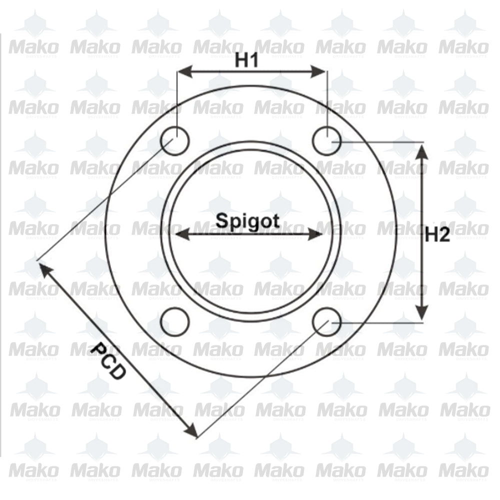 Komatsu Forklift Driveshaft 7.5" center eye to center eye 7C series