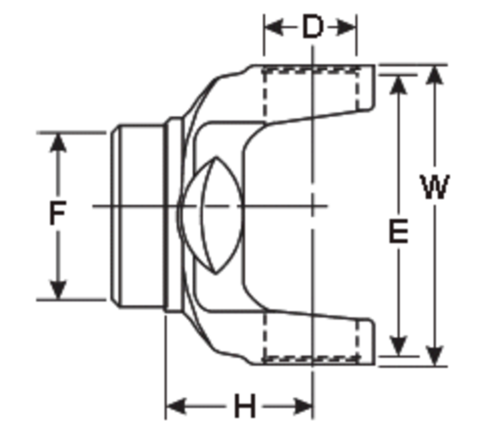 6.5-28-117 Genuine Spicer Tube Weld Yoke - 1810 Series for Tube Dia 4.500 x .134