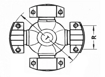5.5C Series 1.938" x 5.312" 4HWD Wing Bearing Universal Joint 5-5800X / 4-5800