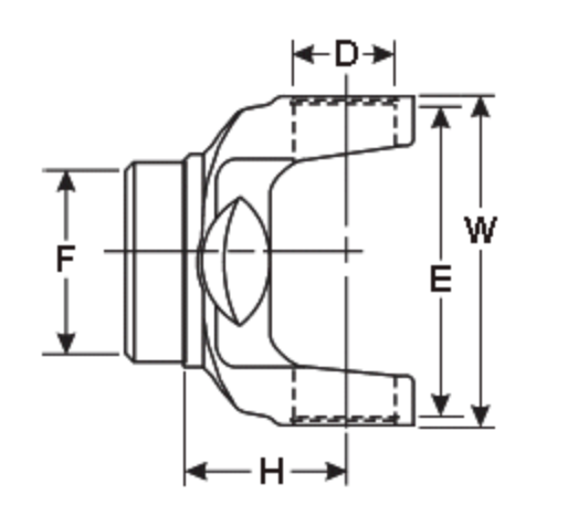 Drive Shaft Weld Yoke 2.750 X .065" tube - 1350 Series (1.188 x 3.625)